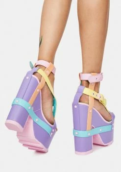 Y.R.U. Platforms Pastel Nightcall Platform Heels
