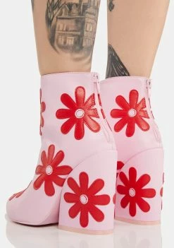 Y.R.U. Pink Jem Daisies Boots