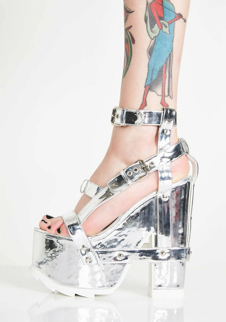 Coupon π Y.R.U. Nightcall Chrome Platform π Heels Platforms π 4 Y.R.U. Nightcall Chrome Platform Heels Platforms