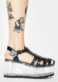 Y.R.U. Platforms Qloud Chariot Holographic Platform Sandals