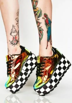 Y.R.U. Lala Checker Platform Sneakers Platforms
