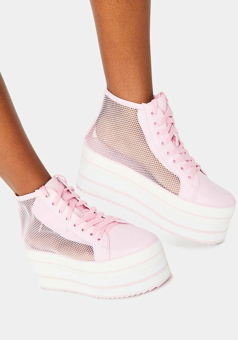 Outlet ๐ Y.R.U. Platforms Pink Elevation Mesh Platform ๐ Sneakers โค๏ธ 3 Y.R.U. Platforms Pink Elevation Mesh Platform Sneakers
