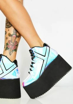 Y.R.U. Qozmo Black Atlantis Platform Sneakers