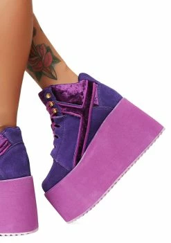 Y.R.U. Platforms Violet Qozmo 2 Platform Sneakers