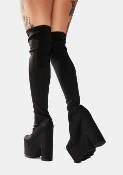Y.R.U. Boots & Booties Labyrinth Thigh High Platform Boots
