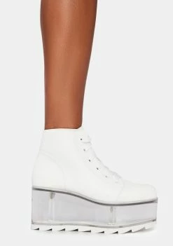 Y.R.U. White Qloud Slayr Platform Boots