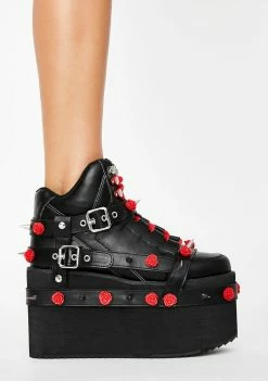 Y.R.U. Roses Qozmo Bondage Platform Sneakers Platforms