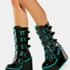 Y.R.U. Wedges Black Dune Butterfly Boots