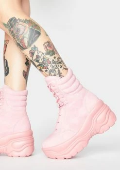 Y.R.U. Matrixx Hi Pink Platform Sneakers