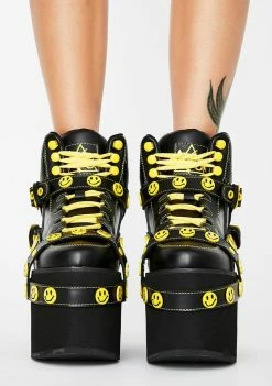 Y.R.U. Smiley Qozmo Bondage Platform Sneakers