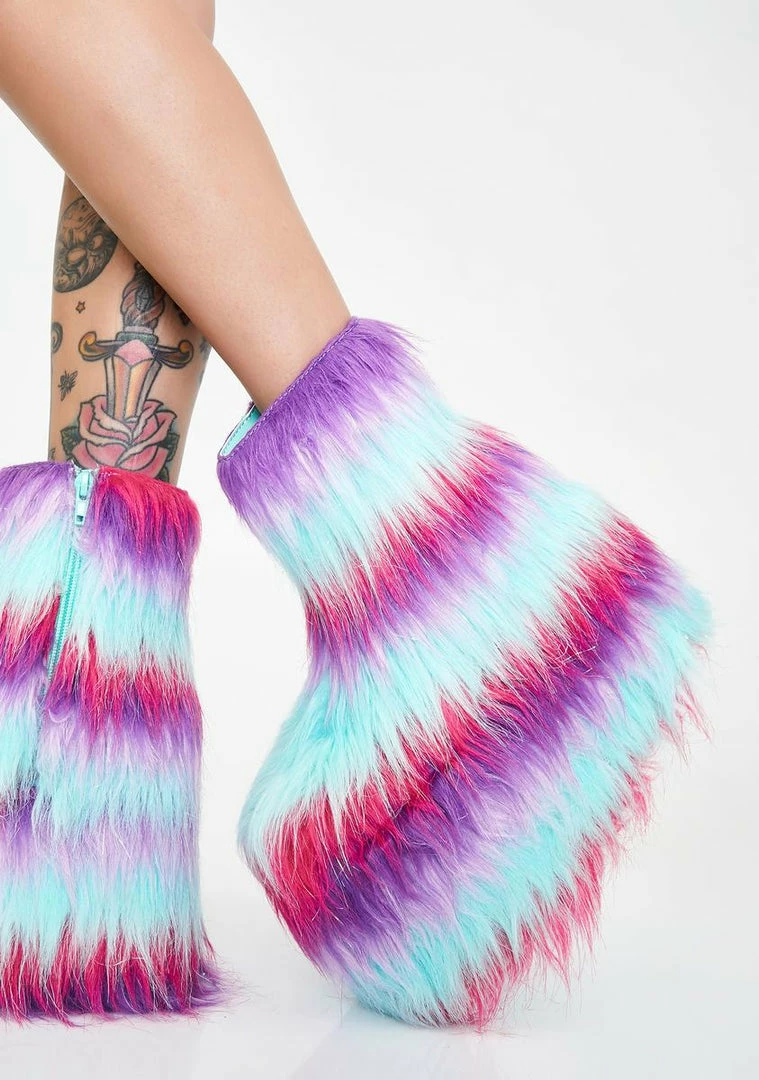 Cheap βοΈ Y.R.U. Qomet Striped Fur Platform π₯Ύ Boots π 3 Y.R.U. Qomet Striped Fur Platform Boots