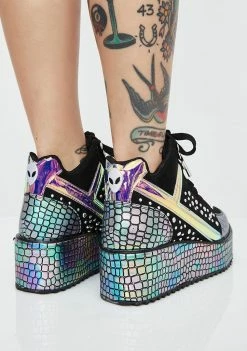 Y.R.U. Platforms Qozmo Lo Dragon Hologram Sneakers