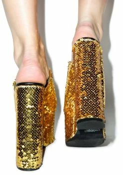 Hot Sale β Y.R.U. Gold Sequin Dream Platforms π 11 Y.R.U. Gold Sequin Dream Platforms