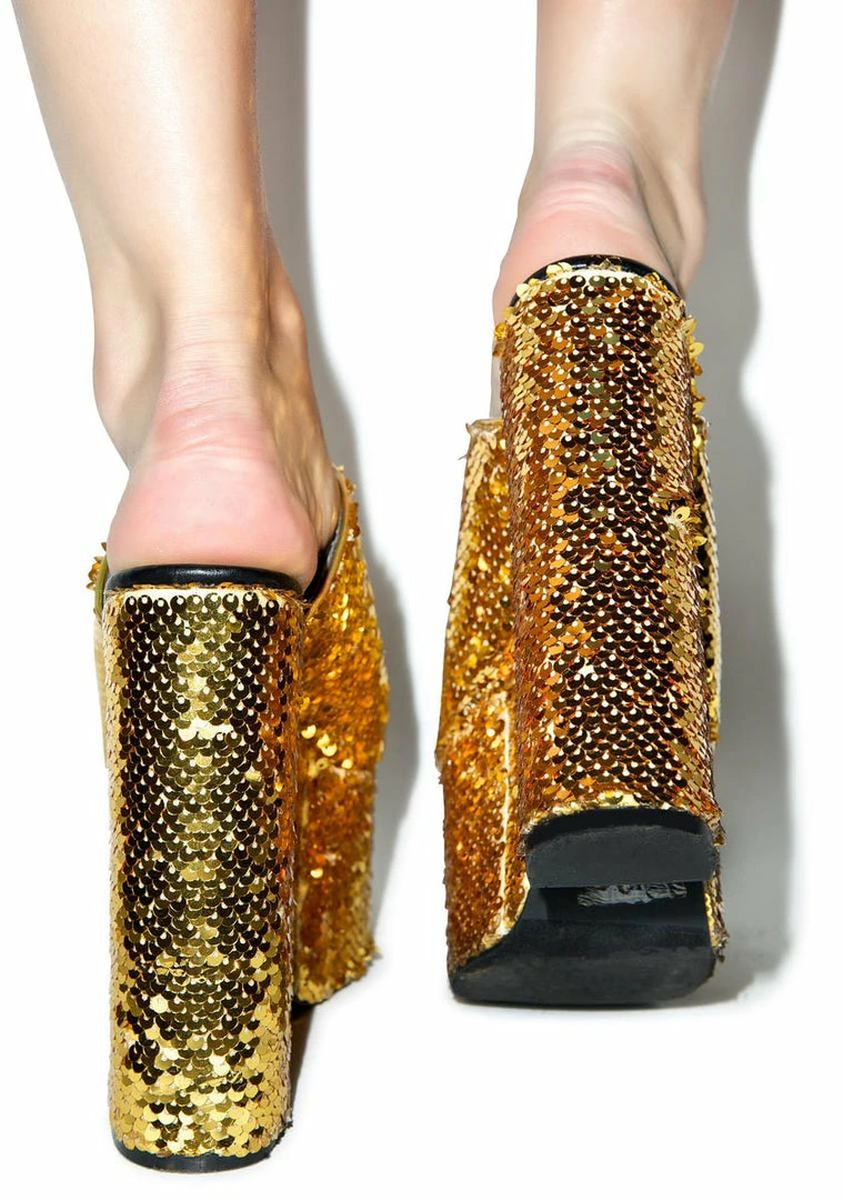 Hot Sale β Y.R.U. Gold Sequin Dream Platforms π 7 Y.R.U. Gold Sequin Dream Platforms