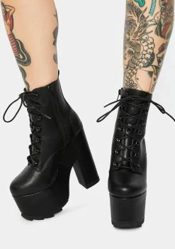 Y.R.U. Platforms Black Night Terror Platform Boots
