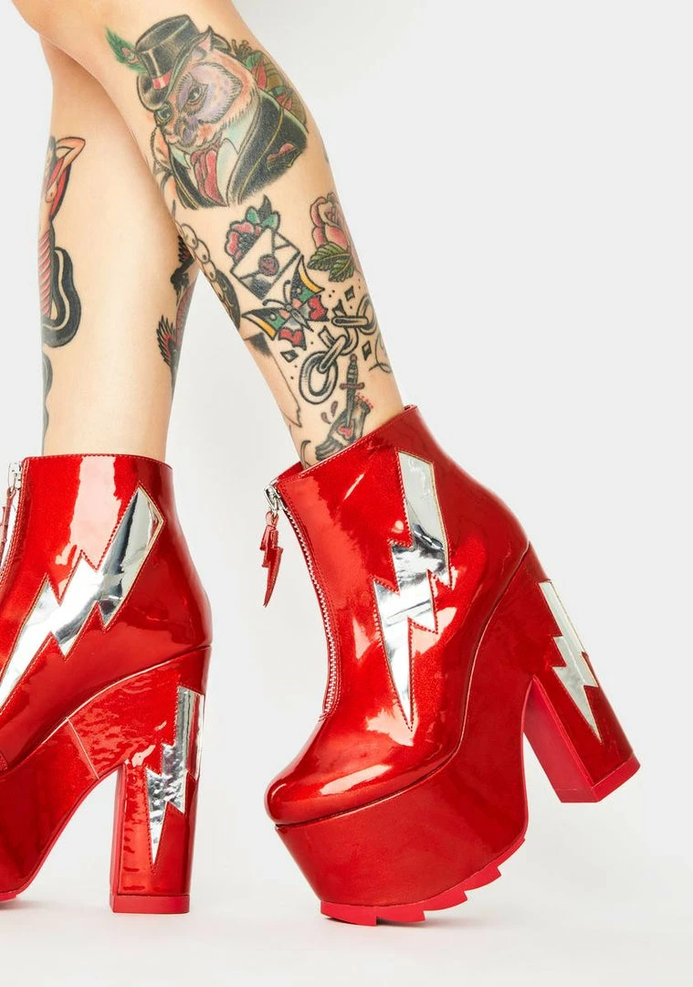 Promo βοΈ Y.R.U. Red Nightmare Bolt Platform π₯Ύ Boots Platforms π 3 Y.R.U. Red Nightmare Bolt Platform Boots Platforms