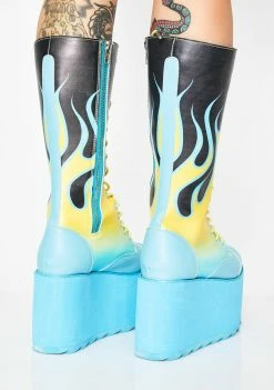 Y.R.U. Platforms Flame Bloq Boots