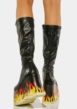 Y.R.U. Black Zen Flame Boots