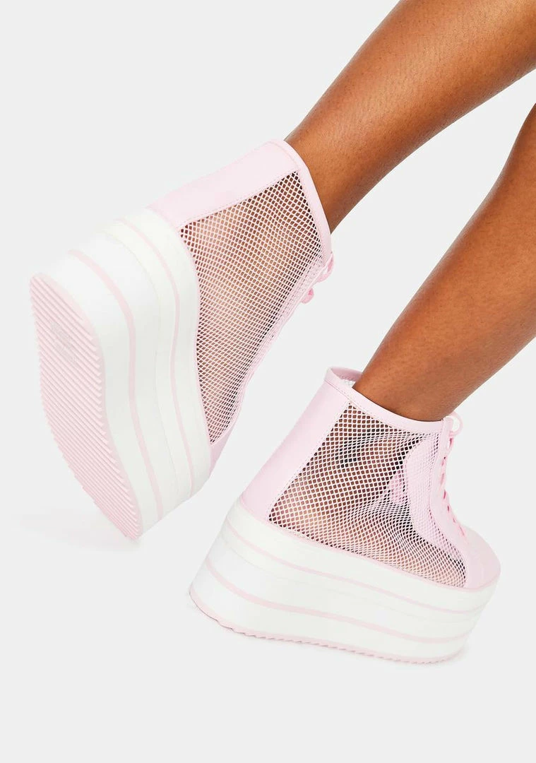 Outlet ๐ Y.R.U. Platforms Pink Elevation Mesh Platform ๐ Sneakers โค๏ธ 6 Y.R.U. Platforms Pink Elevation Mesh Platform Sneakers