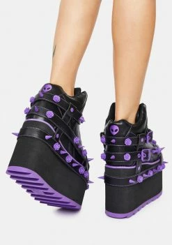 Y.R.U. Platforms Purple Qozmo Bondage Rose Platform Sneakers