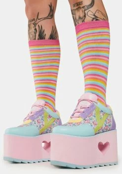 Y.R.U. Pastel Qozmo Lo Care Bears Platform Sneakers