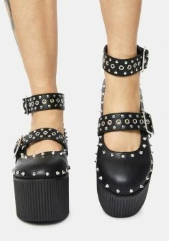 Y.R.U. Black Kaos Platform Mary Janes