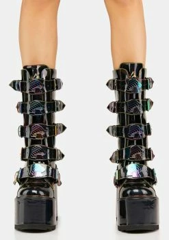 Y.R.U. SHOP 31 Y.R.U. Platform Boots Oil Slick Dune Mushroom Boots