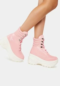 Y.R.U. Pink Matrixx Hi Platform Sneakers