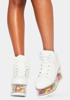 Y.R.U. White Qozmo Qloud Platform Sneakers Platforms