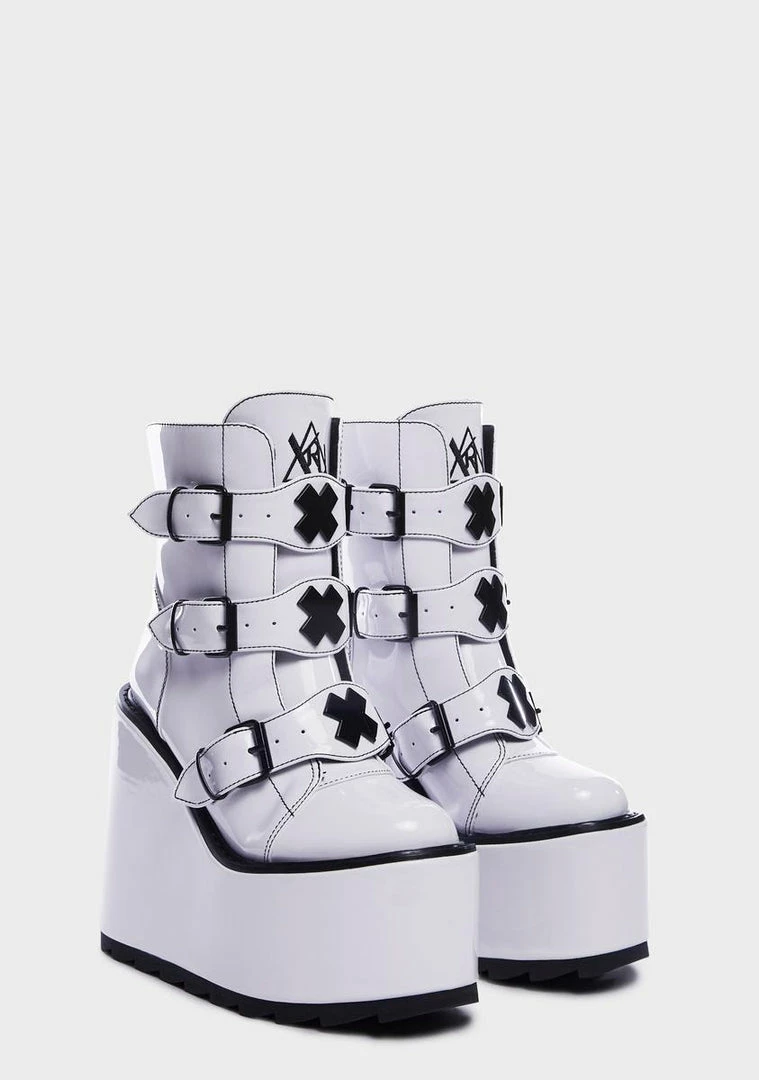 New ✔️ Y.R.U. Platforms White Dune Lo X Platform 🥾 Boots ✔️ 4 Y.R.U. Platforms White Dune Lo X Platform Boots
