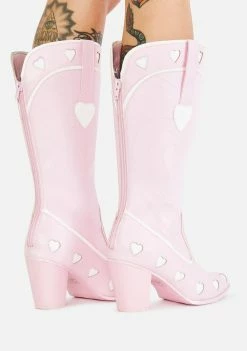 Y.R.U. Pink Heart Space Cowgirl Boots Cowboy Boots
