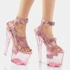 Y.R.U. Pink X Qrystal Platform Heels