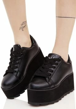Y.R.U. Black Lala Platform Sneakers