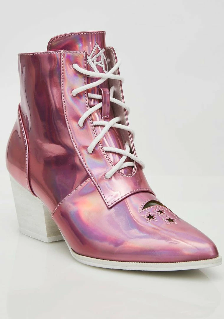 Best deal ⭐ Y.R.U. Princess Aura Hologram 🥾 Boots 🥾 Boots & Booties ❤️ 7 Y.R.U. Princess Aura Hologram Boots Boots & Booties