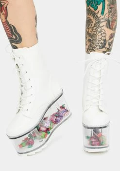 Y.R.U. Platforms Qloud Ultra White Platform Boots