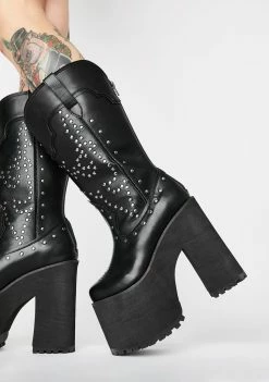 Y.R.U. SHOP 21 Y.R.U. Bad Bitch Platform Cowboy Boots