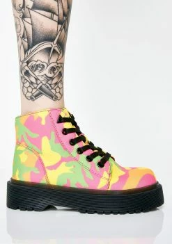 Y.R.U. Boots & Booties Slayr Neon Camo Boots