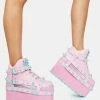 Y.R.U. Platforms Baby Pink Qozmo Bondage Rose Platform Sneakers