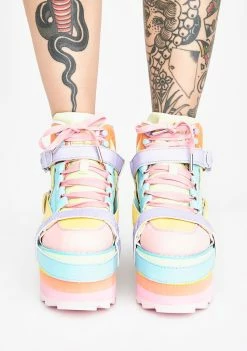 Y.R.U. Platforms Pastel Qozmo Bondage Platform Sneakers