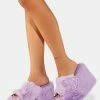 Y.R.U. Lavender Gravity Faux Fur Sandals