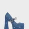 Y.R.U. Denim Stardust Mary Jane Heels