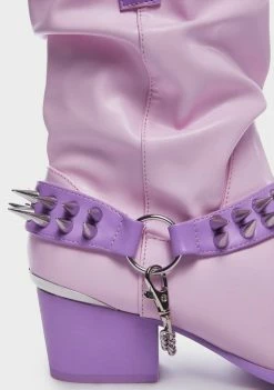 Y.R.U. Pink Death Proof Lo Spike Cowboy Boots