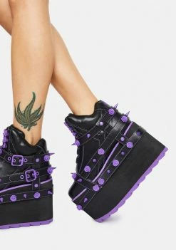 Y.R.U. Platforms Purple Qozmo Bondage Rose Platform Sneakers