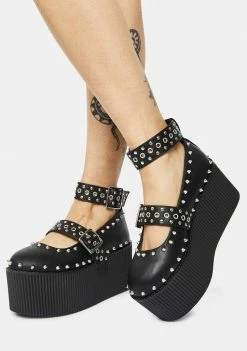 Y.R.U. Black Kaos Platform Mary Janes