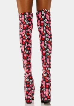 Y.R.U. Labyrinth Care Bears Valentine Thigh High Boots