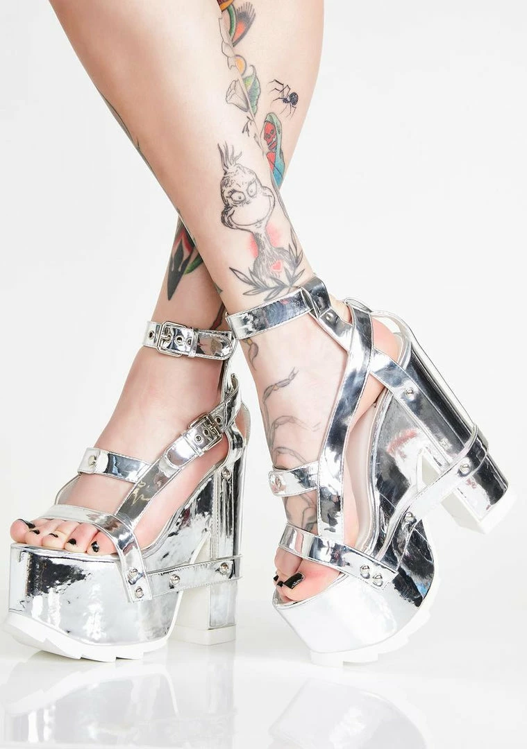 Coupon π Y.R.U. Nightcall Chrome Platform π Heels Platforms π 3 Y.R.U. Nightcall Chrome Platform Heels Platforms