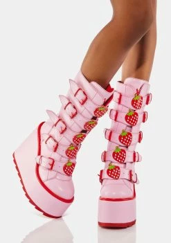 Y.R.U. Platforms Pink Dune Strawberry Boots