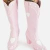 Y.R.U. Pink Heart Space Cowgirl Boots Cowboy Boots