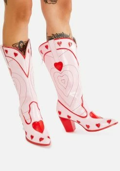 Y.R.U. Red Heart Space Cowgirl Boots