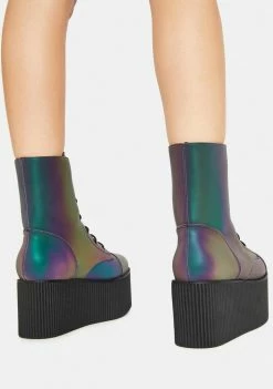 Y.R.U. Platforms Reflective Kaos Mid Platform Boots